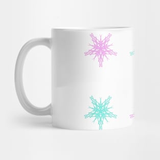 Pink and Blue Snowflakes Mug